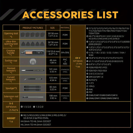 Manual 180in1 Precision Screwdriver Set, with A Stylish Square Storage Box Design. A Professional