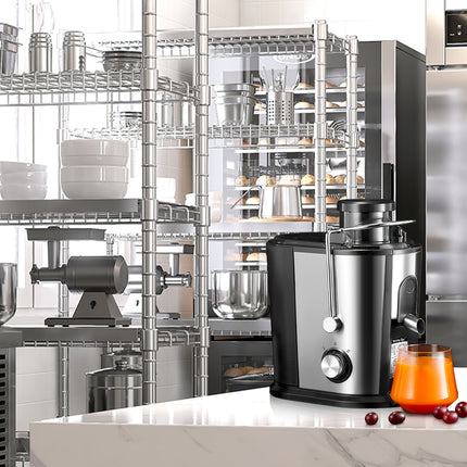 600W Juicer With Large Filling Shaft (65 Mm), Juicer Vegetables And Fruit, 2 Speed Levels, Anti-drip System
