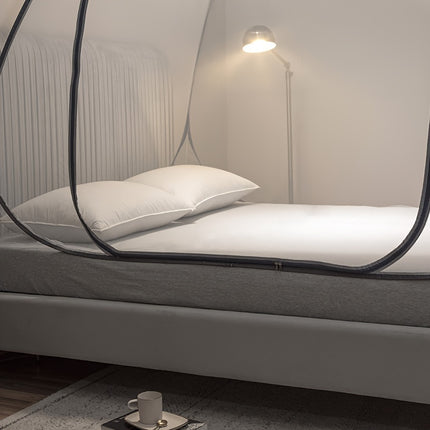Easy Pop-Up Mongolian Yurt Mosquito Net - 100% Polyester Canopy with Steel Wire Frame - 360-Degree Protection, Portable & Foldable Bed Tent with U-Shaped Zipper - Breathable & Washable - Insect Shield for Bedroom Comfort & Ou