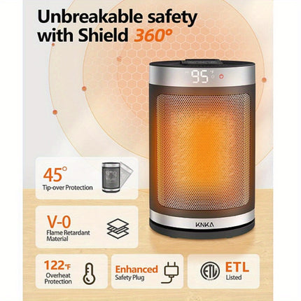 Heaters for Indoor Use, Portable Electric Heater with Thermostat