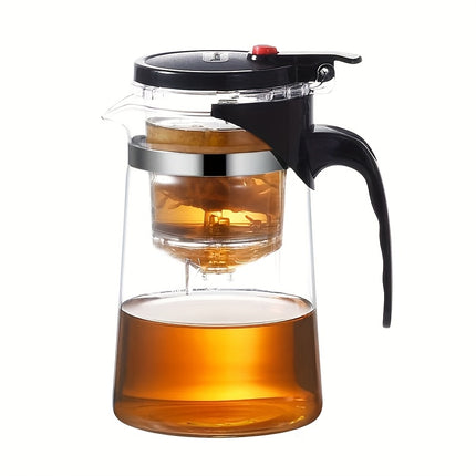 1pc High Borosilicate Glass Teapot with Infuser - Heat-Resistant (500°F), Detachable & Washable,