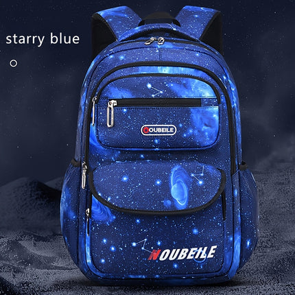 Print Starry Sky Backpack for Boys, Suitable for Elementary School Students, Featuring Large Capacity,