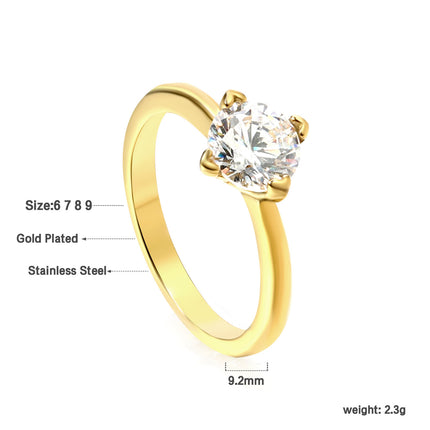 Stylish Commuter Electroplated Rectangular Geometric White Diamond Ring