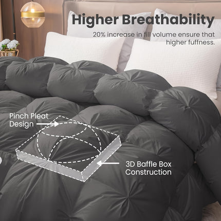 1pc All-Season Down Comforter 135x200cm 1134g Fill Cotton Cover Fluffy Breathable Machine Washable Middle