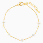 Five Small Flower Bracelet-Gold