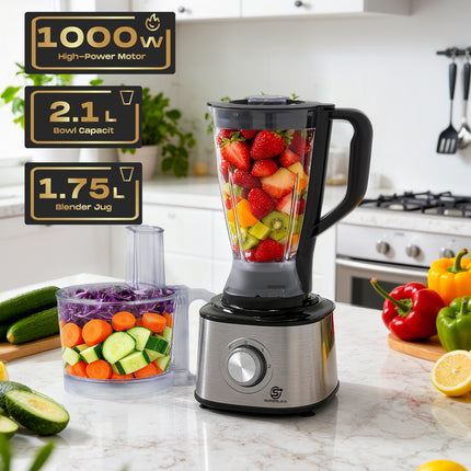 Processor Versatile with 1.75L Blender 1.2L Bowl Comes with Grinder Emulsifier Space-Saving