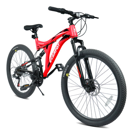 A26003 26 Inch Mountain Bike with 21-Speeds & Full Suspension Steel Frame, Alloy Rims, Disc Brakes For All Terrains, Men & Women, Multiple Colors