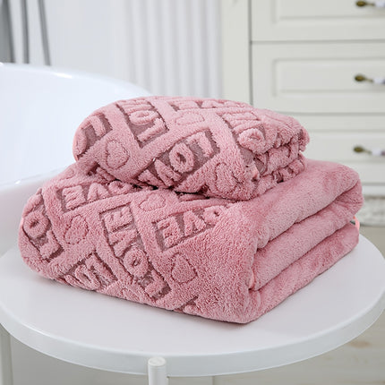 2pcs Luxury Textured Towel Set - Ultra Absorbent, Soft, And Skin-Friendly Bathroom And Home Towels