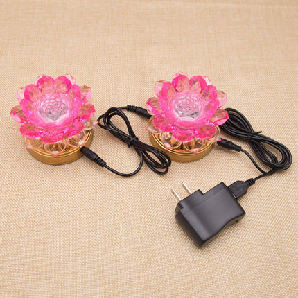 Buddha Worshiping LED Colorful Lotus Lights Household
