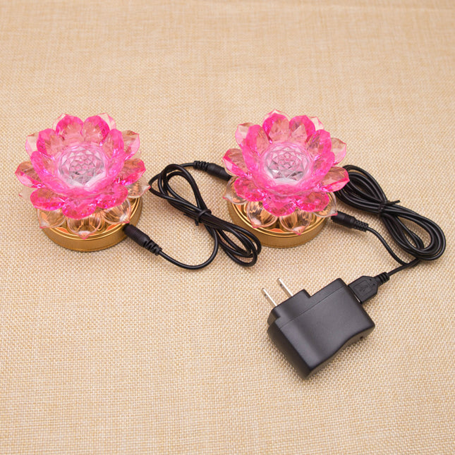 Buddha Worshiping LED Colorful Lotus Lights Household