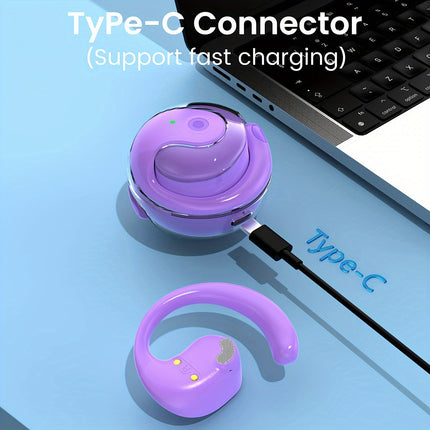 Wireless V5.3 Colorful True Wireless Stereo Earplugs, Ear-hanging Style, Touch Buttons,