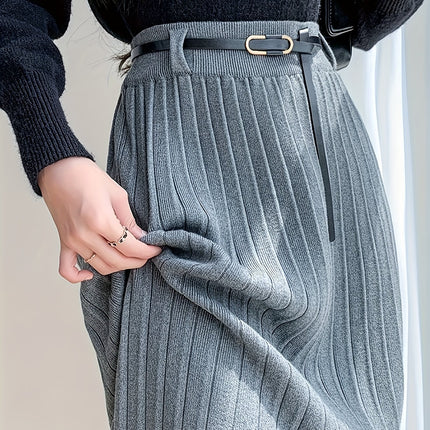 Ladies' Autumn/Winter New Arrival, Elegant High-Waisted A-Line Pleated Skirt