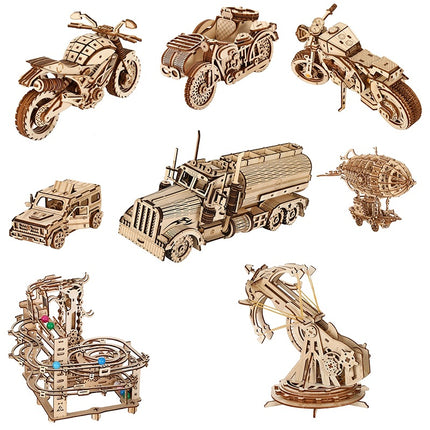 Wooden 3D Three-dimensional Puzzle Model DIY Building Assembly Toy
