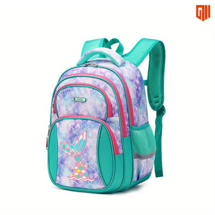 Kids' Backpack, Cute Cartoon Korean Style, Multi-Layer Lightweight Durable, Polyester Lined