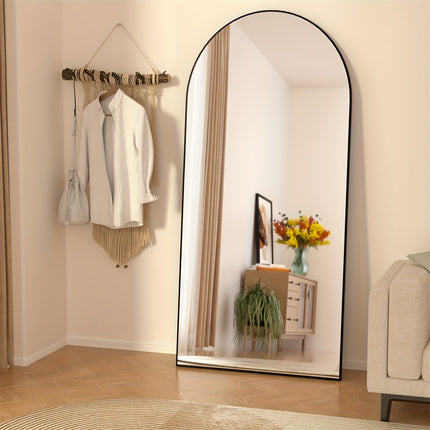 Full Length Mirror, Floor Mirror With Stand, Leaning Wall Mounted Floor Standing Mirror With Aluminum