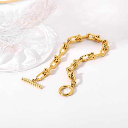 Exaggerated U-shaped Horseshoe Buckle Thick Chain Bracelet