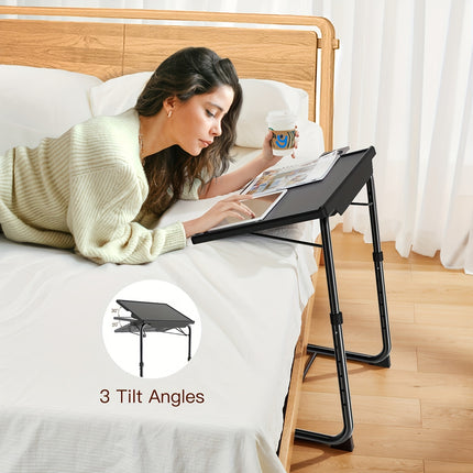 2pcs Adjustable TV Tray Table - Bed And Sofa Dining Table For Eating,