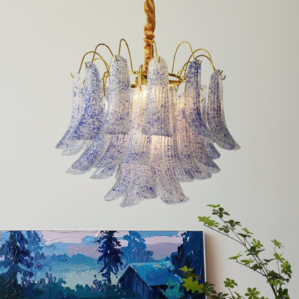 Crystal Shell Chandelier Retro Color Bedroom Glass Lamp