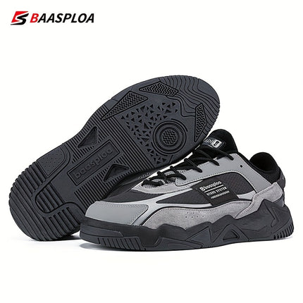 Men'S All-Season Casual Sneakers - Thick Upper, Reflective Strip Design,
