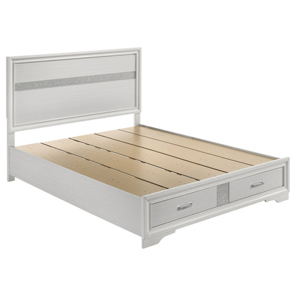 Corbin White Modern Queen Bedroom Set with Storage: Elegant Wood Finish in White, 4-Piece Collection