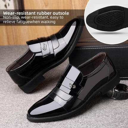 Men's Leather Slip-On Shoes-Black/Brown