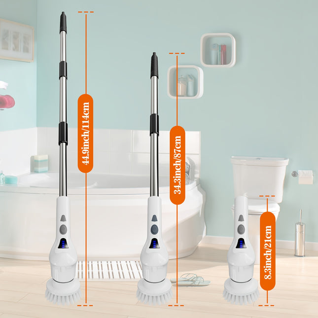 Electric Rotating Cleaning Brush, Cordless Cleaning Brush with Adjustable Extension Arm, 3, 6, 9