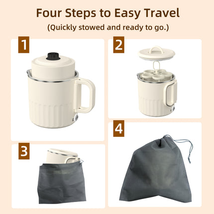 One Multi-function Electric Cooker, Mini Folding Outdoor Electric Kettle for Boiling Water