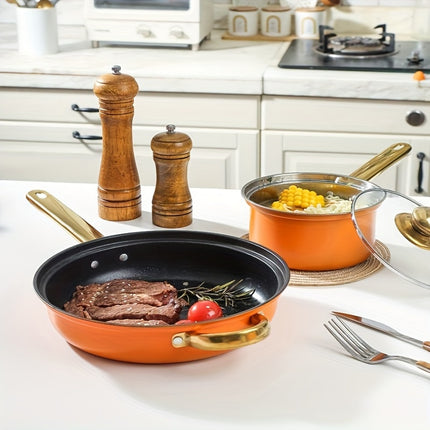 12-Piece Stainless Steel Cookware Set - Non-Stick Pots and Pans with Lids,