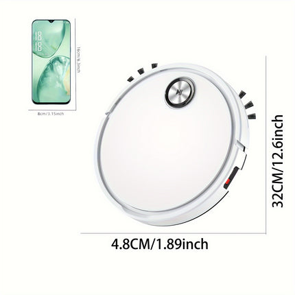 Ultra-Thin Robot Vacuum Cleaner with Dual Suction & Mop, USB Rechargeable, 60dB Quiet Operation
