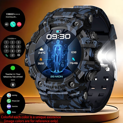 Durable Smartwatch for Men, Wireless Calling, Sports And Fitness, AI Voice, Over 100 Outdoor Sports Modes,