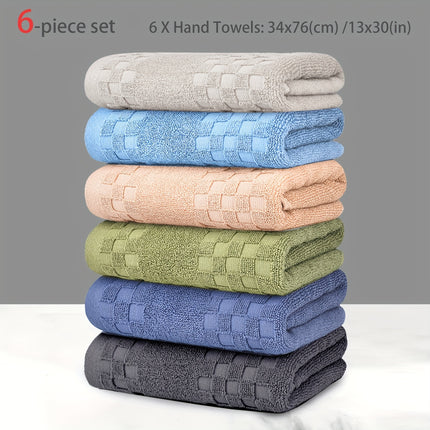 6pcs 100% Cotton Face Towel Set | Soft, Quick-Drying, Lightweight, Breathable,