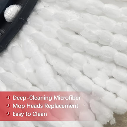 2/4/8/12pcs Superfine Fiber Mop Heads - 360° Rotating for Easy Cleaning, Effortless Wring Out