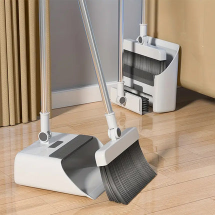 4-in-1 Multifunctional Sweeping Broom and Dustpan Combo with Long Handle & Upright Stand