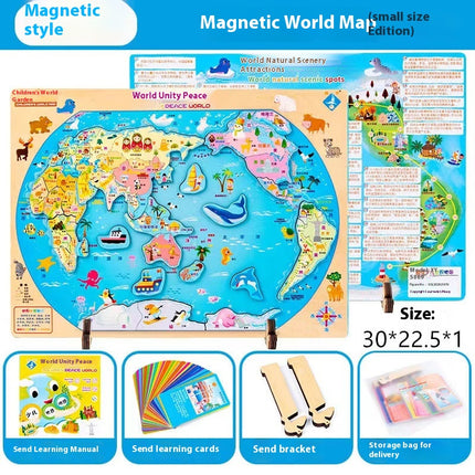 Wooden Magnetic Map Puzzle Puzzle Toy