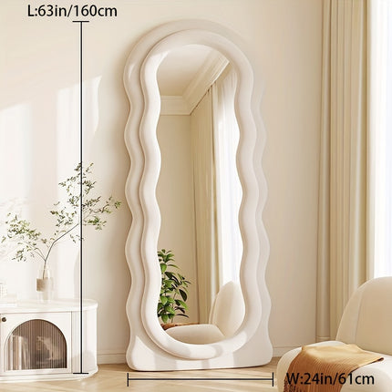 Full-Length Mirror with Soft Flannel Cover, Dual Wall or Floor Standing Design,