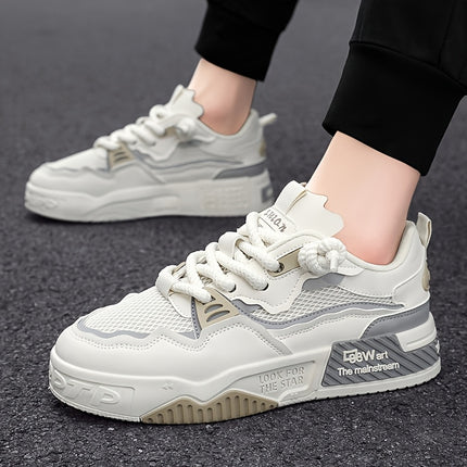 Sneakers, Men's Color Blocked Casual Lace up Skateboard Shoes, Suitable for Comfortable,