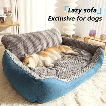 Extra-Large Luxury Plush Pet Sofa Bed - Thick, Warm with High Backrest for Cats & Dogs, Easy Clean, All-Season Comfort