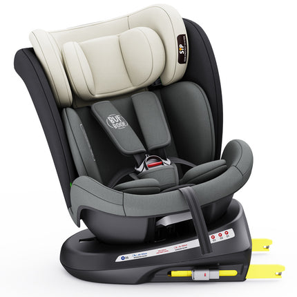 Boof MandaraGrey Car Seat with ISOFIX, 360° Rotatable, Top Tether Position, 0-36 kg, 40-150 cm