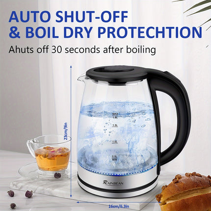 Electric Kettle Water Boiler, 1.8L Electric Tea Kettle, Wide Opening Hot Water Boiler with LED Light