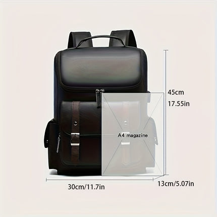 Men's Vintage Multi-Pocket Backpack Compatible for MacBook/Airport - Convertible Travel Bag