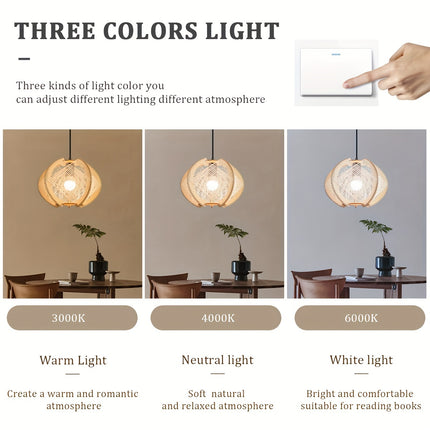 1pc NewAoNaSen Boho-Chic Wooden Pendant Light - Modern Retro Hanging Lamp