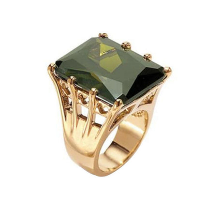 Square Zircon Crystal Womens Ring