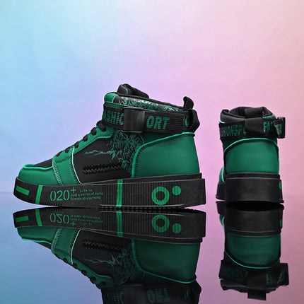 1 Pair of Men's Casual Sneakers, All-season High-top Skate Shoes for Students, YouthHoliday Gifts