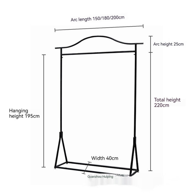 Gold High-end Wedding Shop Clothes Hanger Floor-length Dress Large Trailing Floor-type Side Hanging Dress Display Stand