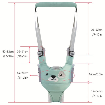 Baby Walker with Detachable Crotch & Adjustable Straps - Ergonomic Design for 9-24 Months, Green