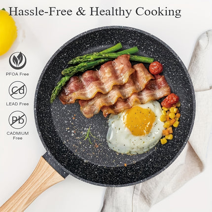 12 POTS and pans Set, Non-stick Cookware Set, Induction Cookware Non-stick Granite Cooking Set