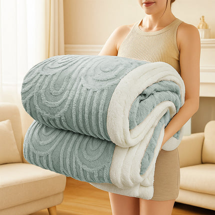 Green/Dark Grey/Coffee/Beige, Bed And Sofa Dual-Purpose Winter Blanket, Comfortable Soft