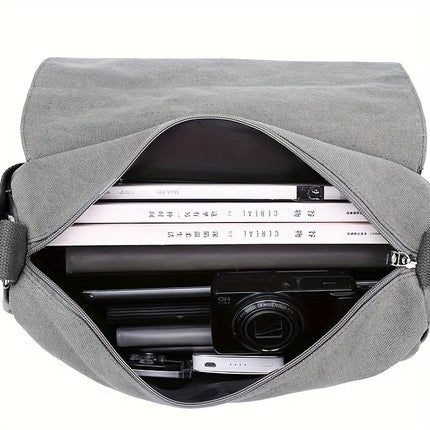 Bag Canvas Shoulder Bag For Men Women, Sling Backpack With Side Pockets, Bookbag For College