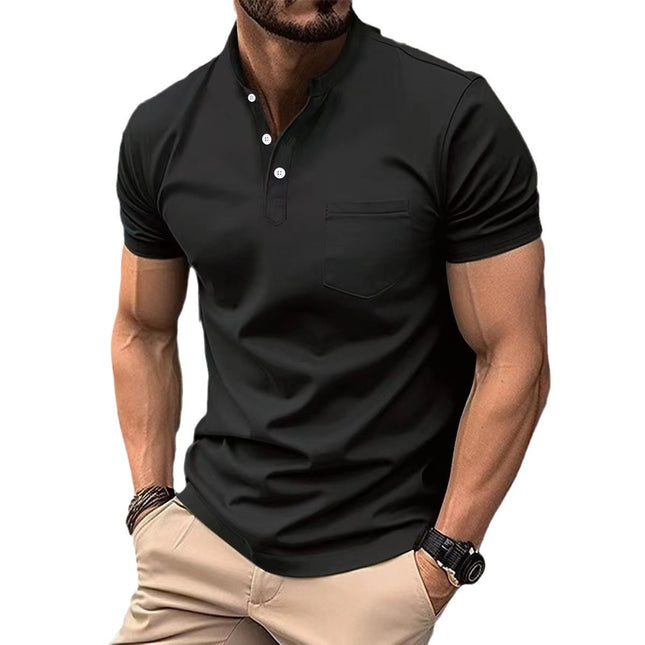 Ins Summer V-neck Polo Shirt Button Short-sleeved Tops