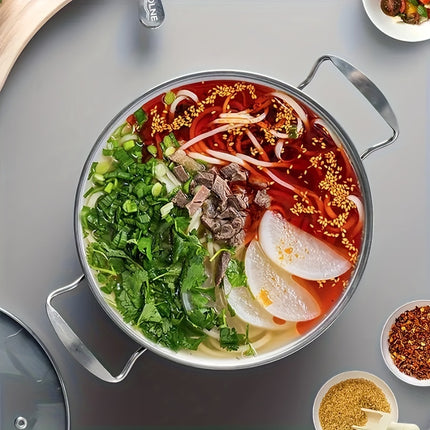 10pcs Stainless Steel Cookware Set - 5 Pots & 5 Lids, Double Handles for Easy Grip,